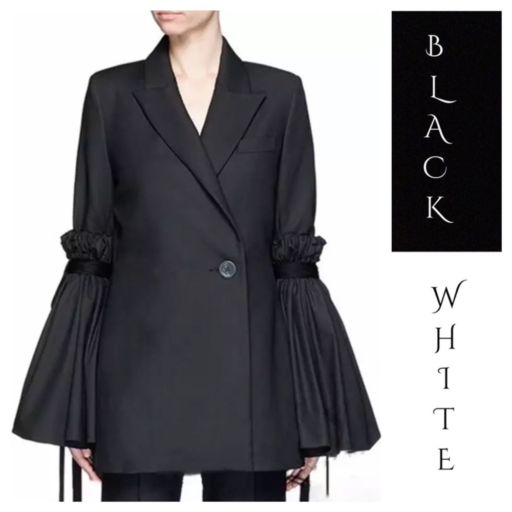 Black & White Tie Bell Stretch Sleeves - Picture 2 of 9
